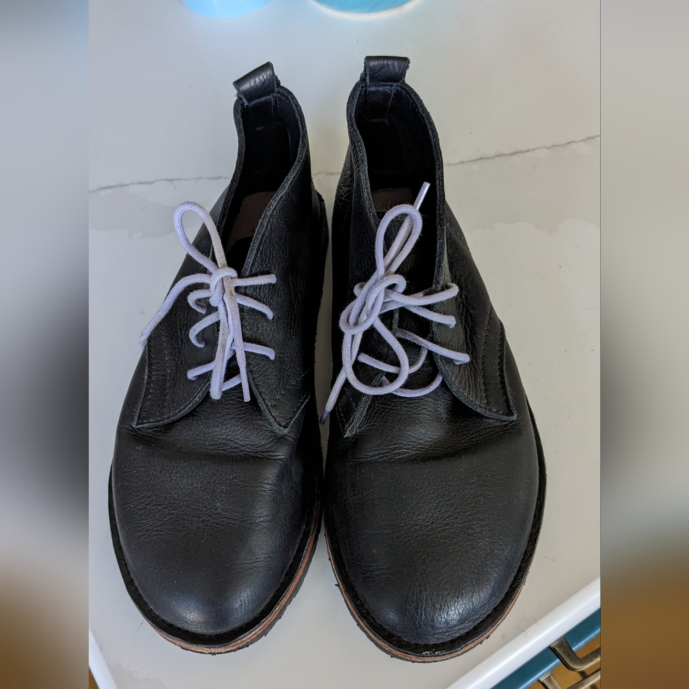 Black Leather Chukka Boots